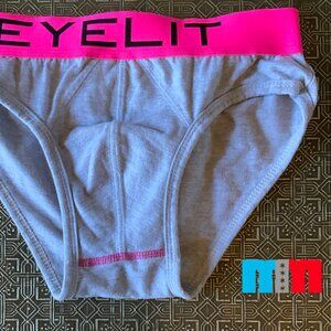 GREY ARGENTINIAN BRIEF, PINK WAIST (SMALL)